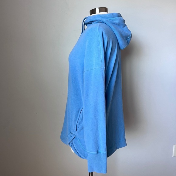 Sweaty Betty Blue Cowl Neck Hoodie Sweatshirt Womens Size 12 - Picture 16 of 16
